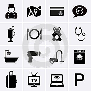 Hotel Services and Facilities Icons. Set 1