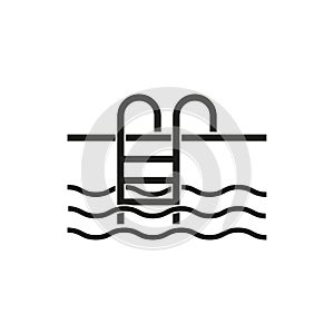 Hotel services pool icon. Vector illustration. EPS 10.