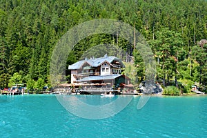 Hotel at the shore of Weissensee lake