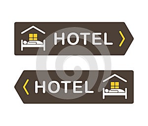 Hotel sign for road signpost in 2 variations
