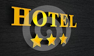 Hotel sign with three stars