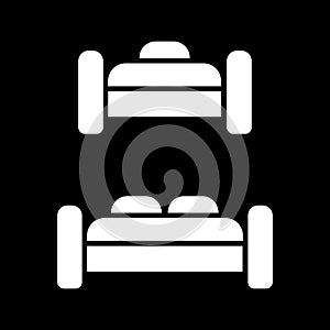 Hotel single and double room vector icon.