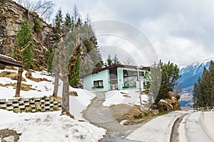 Hotel in ski resort Bad Gastein in winter snowy mountains, Austria, Land Salzburg