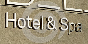 Hotel and spa sign