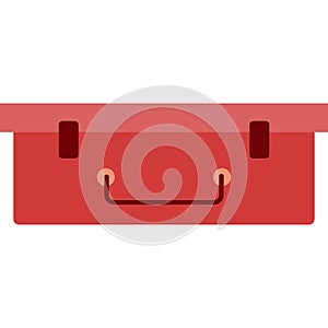Hotel suitcase luggage storage icon flat vector