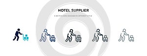 Hotel supplier icon in different style vector illustration. two colored and black hotel supplier vector icons designed in filled,