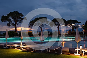 Hotel swimming pool area