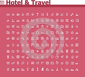 Hotel and travel icon set