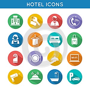 Hotel Travel Icons Set