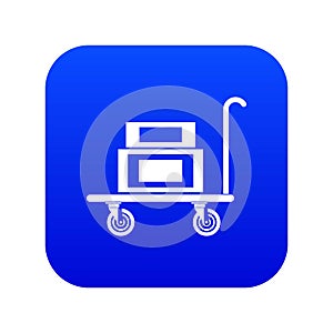 Hotel trolley icon blue vector