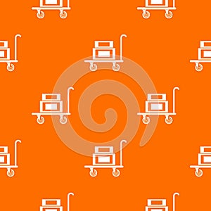 Hotel trolley pattern vector orange