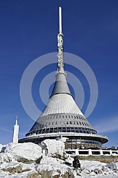 Hotel and TV transmitter on the top of Jested Mountain, Liberec, Czech Republic