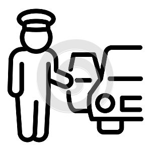 Hotel valet icon, outline style