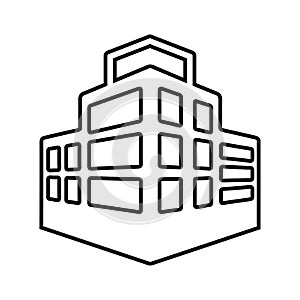 Hotel, warehouse, building line icon. Outline vector