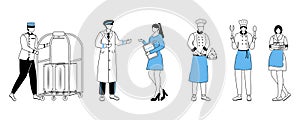 Hotel workers flat vector illustration