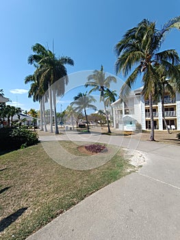 Hotels in Caribbean style at the beach