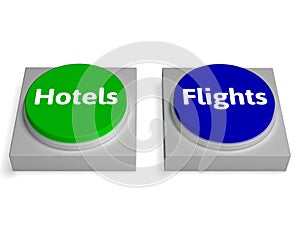 Hotels Flights Buttons Shows Accomodation Or Flight photo