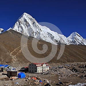 Hotels in Gorak Shep, last place before the Everest Base Camp.