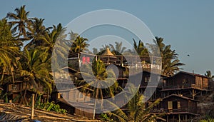 Hotels (houses) at Little Vagator Beach, Goa, India