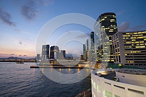 hotels, shopping mall and modern residential buildings in Hong Kong 23 June 2006