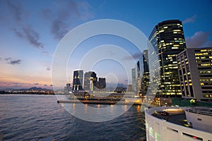 hotels, shopping mall and modern residential buildings in Hong Kong 23 June 2006