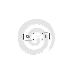 Hotkey combination Ctrl + F sign. Find a sign eps ten photo