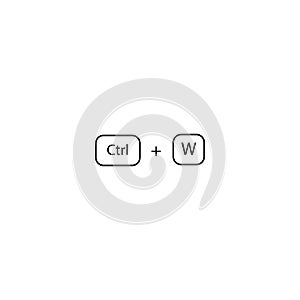 Hotkey combination Ctrl + W sign. Close tab eps ten photo