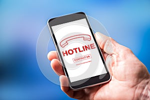 Hotline concept on a smartphone