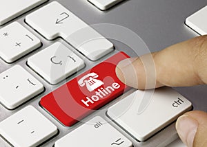 Hotline - Inscription on Red Keyboard Key