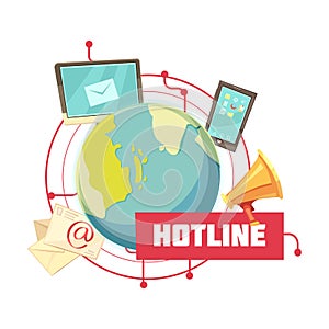 Hotline Retro Cartoon Design