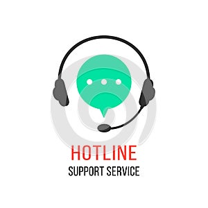 Hotline support service with headphones