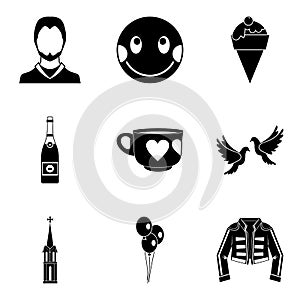 Hotly favourite icons set, simple style