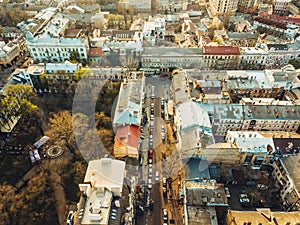 Hoto of the city from a bird`s-eye view.