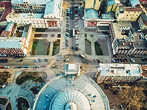 Hoto of the city from a bird`s-eye view.