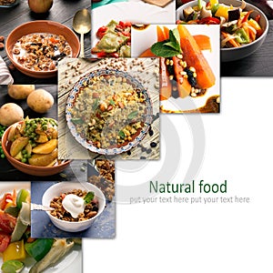 Hoto collage of vegetarian food