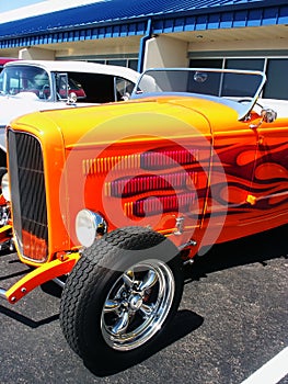 Hotrod Car in Orange Flames