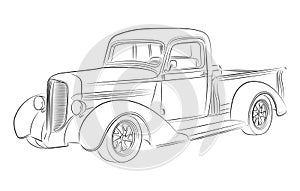 Hotrod pickup drawing