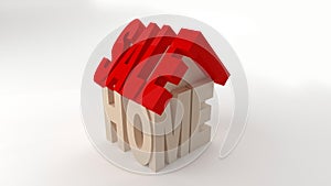 Houes for sale concept.,  3D rendering Low poly