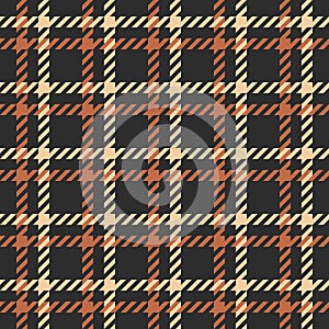 Hounds tooth check plaid pattern. Seamless dog tooth plaid in orange and brown.