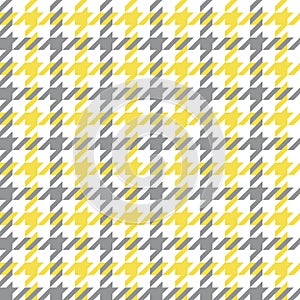 Hounds tooth pattern in illuminating yellow  ultimate grey  and white. Seamless dog tooth check plaid for jacket  coat  dress.