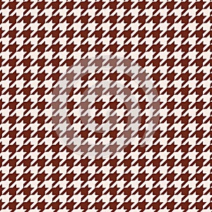 Hounds tooth vector pattern ornament. Geometric print in red and beige color