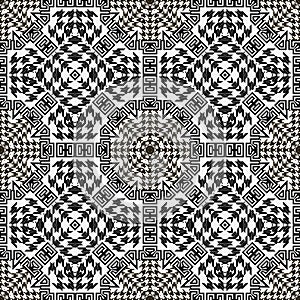 Houndstooth black and white seamless pattern. Vector ornamental background. Modern hounds tooth ornaments. Geometric textured