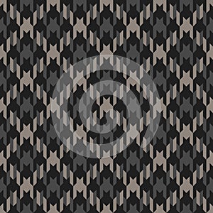 Houndstooth check pattern print in grey and black for spring autumn winter. Seamless dark dog tooth tartan plaid for scarf, dress.