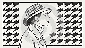 Houndstooth pattern fashion, textile design, classic and elegant style vector design Generative AI