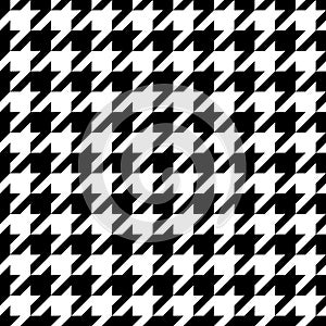 Houndstooth seamless pattern. Pied poule background. Repeating pieds tileable. Repeated abstract puppytooth. Tillable tweed