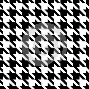 Houndstooth seamless pattern. Repeated houndtooth texture. Black hound tooth on white background. Repeating pepita plaid patern fo