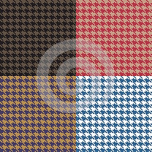 Houndstooth Seamless Patterns Set