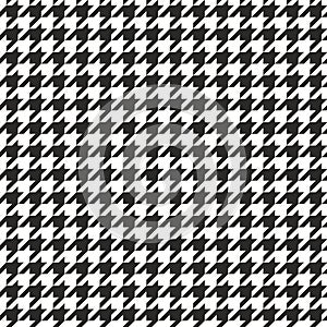 Houndstooth seamless vector black and white pattern or tile background