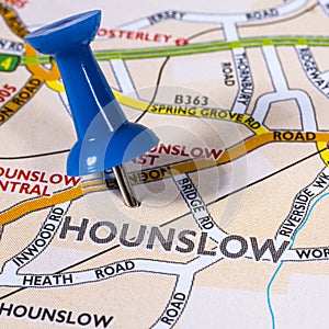 Hounslow on a UK Map