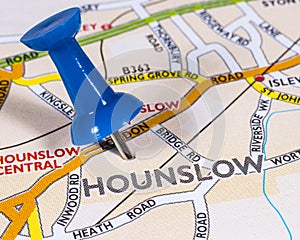 Hounslow on a UK Map